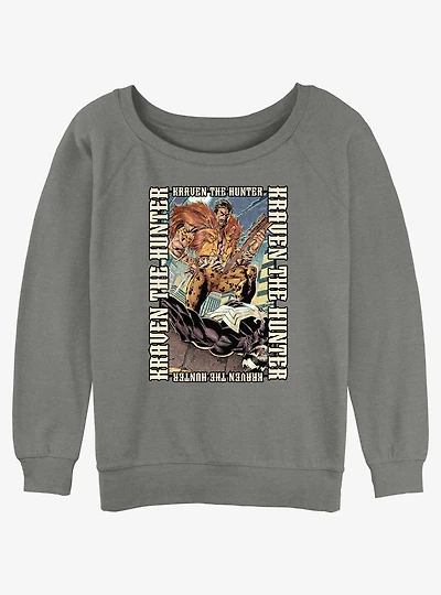 Marvel Kraven the Hunter Demolish Venom Poster Womens Slouchy Sweatshirt