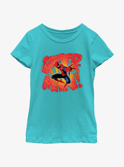 Marvel Spider-Man Comic Letters Girls Youth T-Shirt