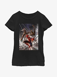 Marvel Spider-Man Spiders City Poster Girls Youth T-Shirt