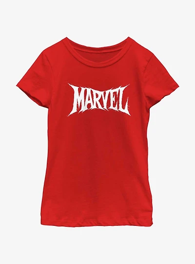 Marvel Metal Logo Girls Youth T-Shirt