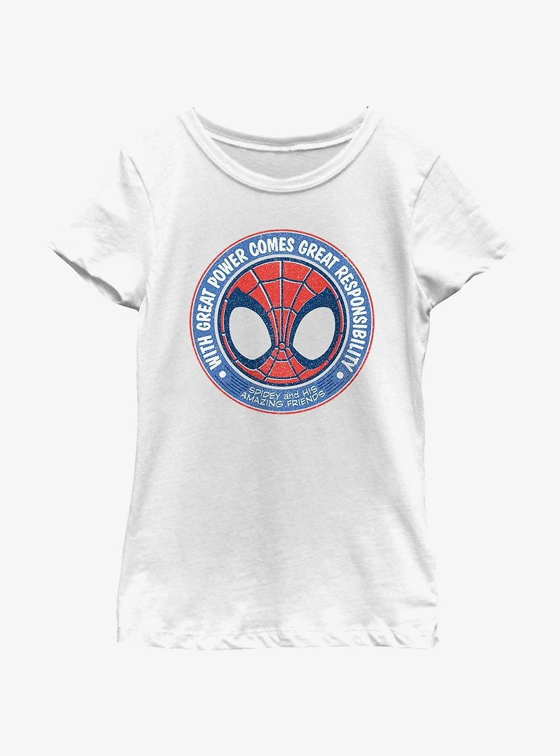Marvel Spidey and His Amazing Friends Great Power Team Patch Girls Youth T-Shirt