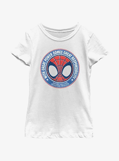 Marvel Spidey and His Amazing Friends Great Power Team Patch Girls Youth T-Shirt