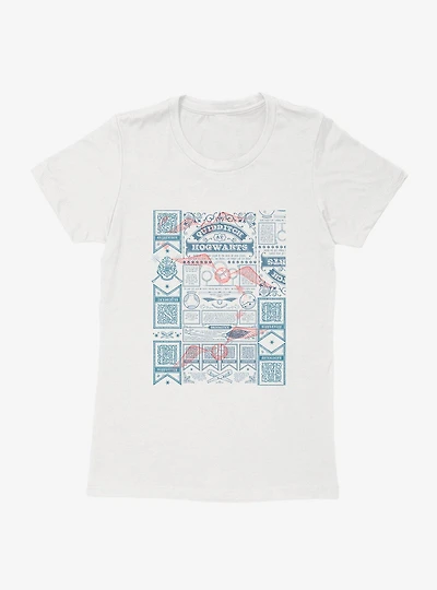 Harry Potter Hogwarts Quidditch Collage Womens T-Shirt