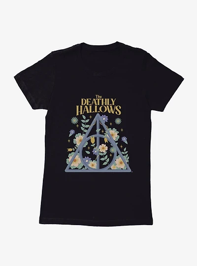 Harry Potter The Deathly Hallows Flowers Womens T-Shirt