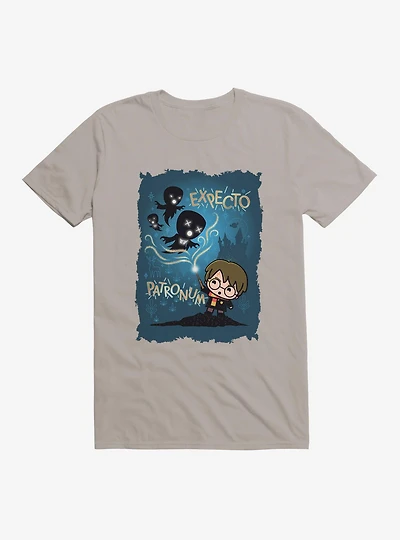 Harry Potter Expecto Patronum Blue Background T-Shirt