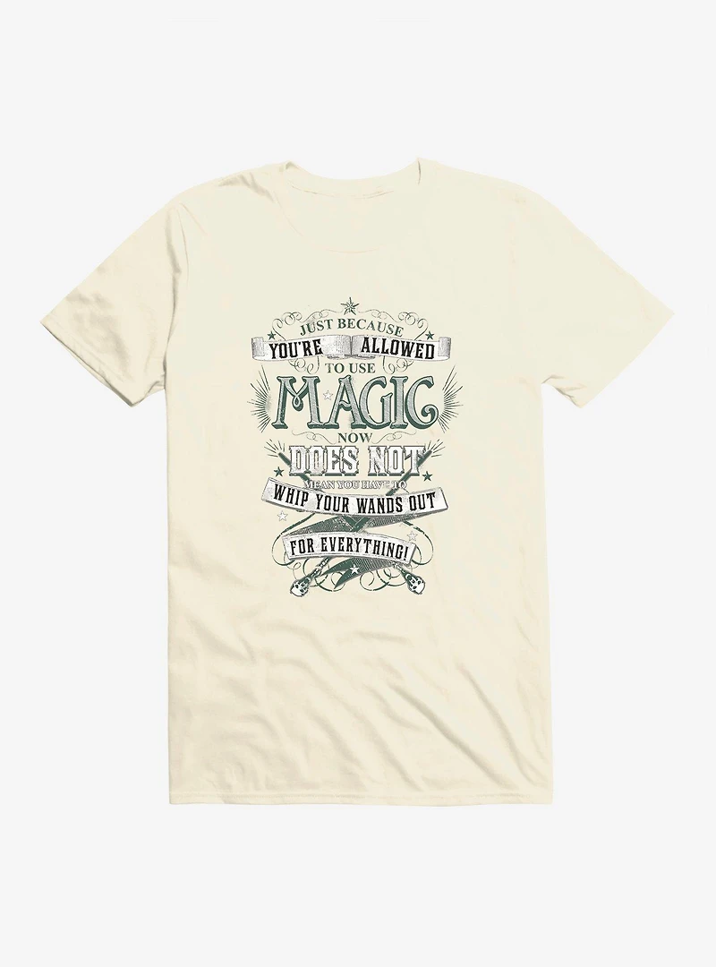 Harry Potter BW Wands Out Quote T-Shirt
