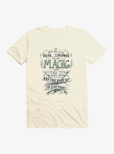Harry Potter BW Wands Out Quote T-Shirt