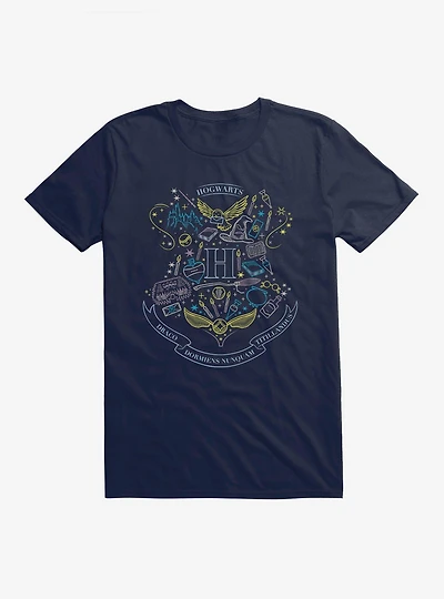 Harry Potter Hogwarts Sketched Shield T-Shirt
