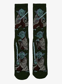 Star Wars Yoda Allover Print Crew Socks - BoxLunch Exclusive