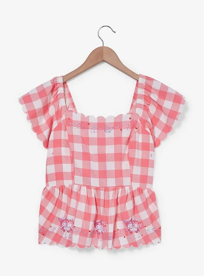 Sanrio My Melody & Kuromi Diner Checkered Tie-Back Women's Blouse - BoxLunch Exclusive