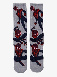 Marvel Spider-Man: Into the Spider-Verse Miles Morales Allover Print Crew Socks - BoxLunch Exclusive