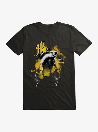 Harry Potter Hufflepuff Paint Splatter T-Shirt
