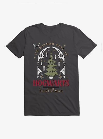 Harry Potter Rather Stay At Hogwarts This Christmas T-Shirt