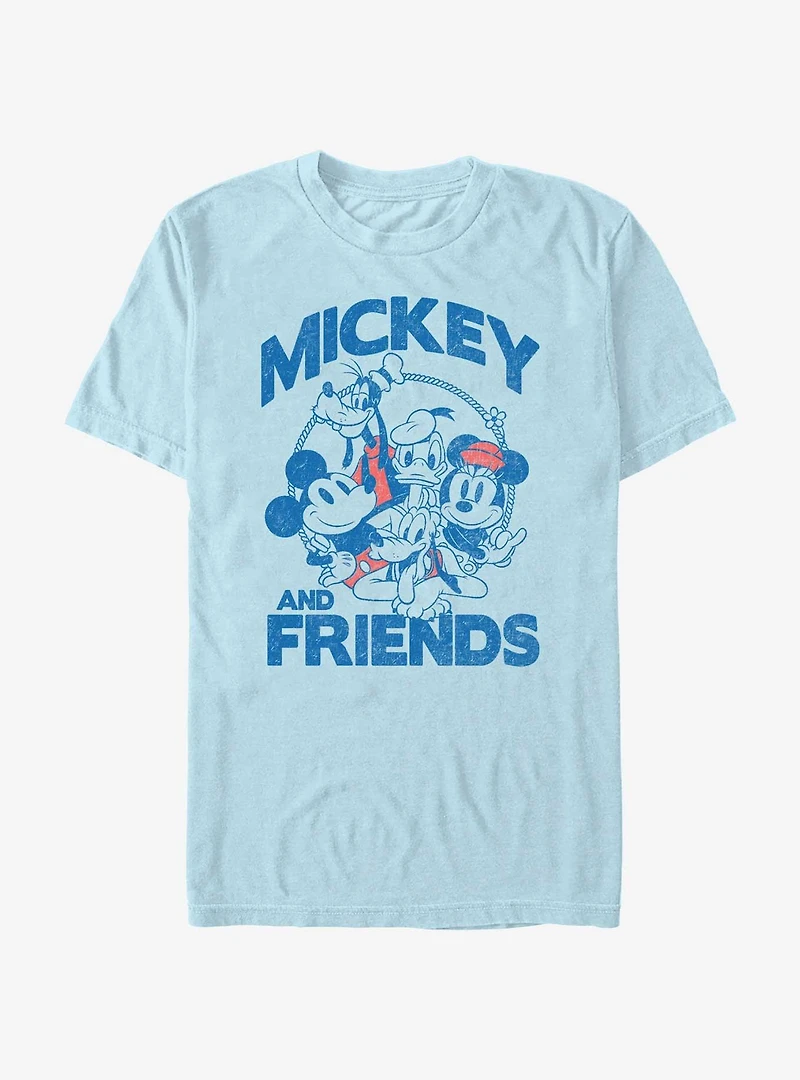 Disney Mickey Mouse Happy Campers Group Garment Dye T-Shirt