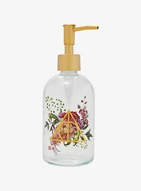 Harry Potter Deathly Hallows Floral Glass Soap Pump