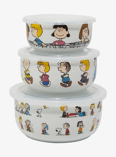 Peanuts Gang Ceramic Food Storage Bowl Set