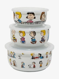 Peanuts Gang Ceramic Food Storage Bowl Set