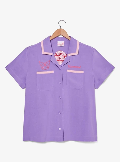 Sanrio Kuromi Diner Women's Plus Cropped Woven Button-Up - BoxLunch Exclusive