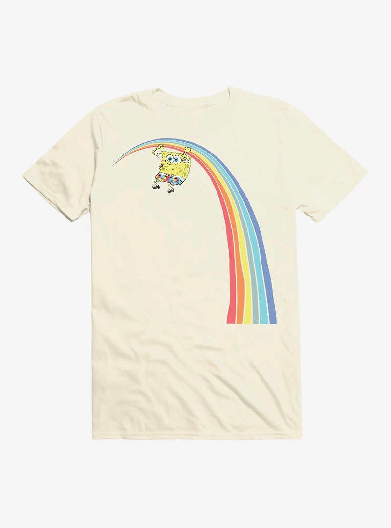 SpongeBob SquarePants Hanging Off Rainbow T-Shirt
