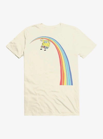 SpongeBob SquarePants Hanging Off Rainbow T-Shirt