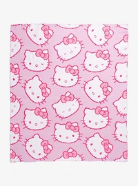 Sanrio Hello Kitty Allover Print Fuzzy Fleece Throw