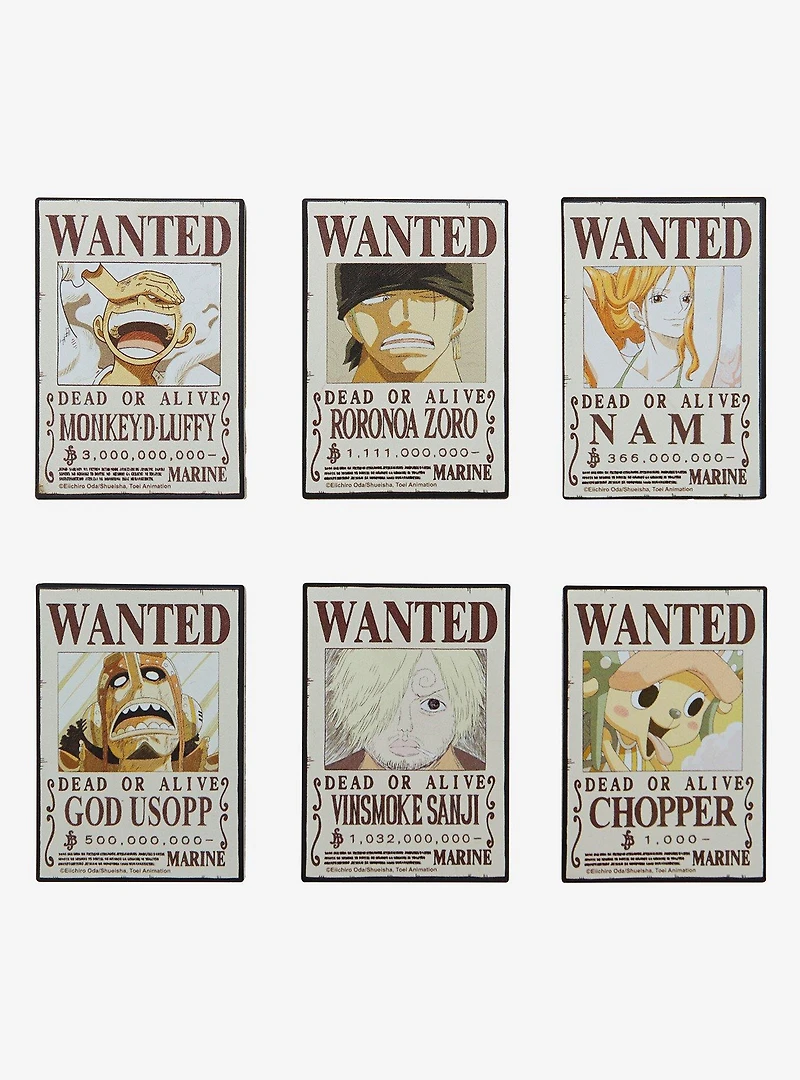 One Piece Wanted Posters Blind Box Magnet