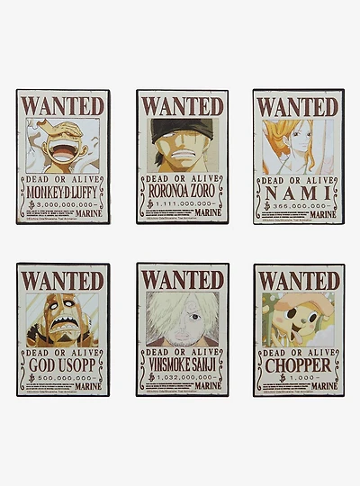 One Piece Wanted Posters Blind Box Magnet