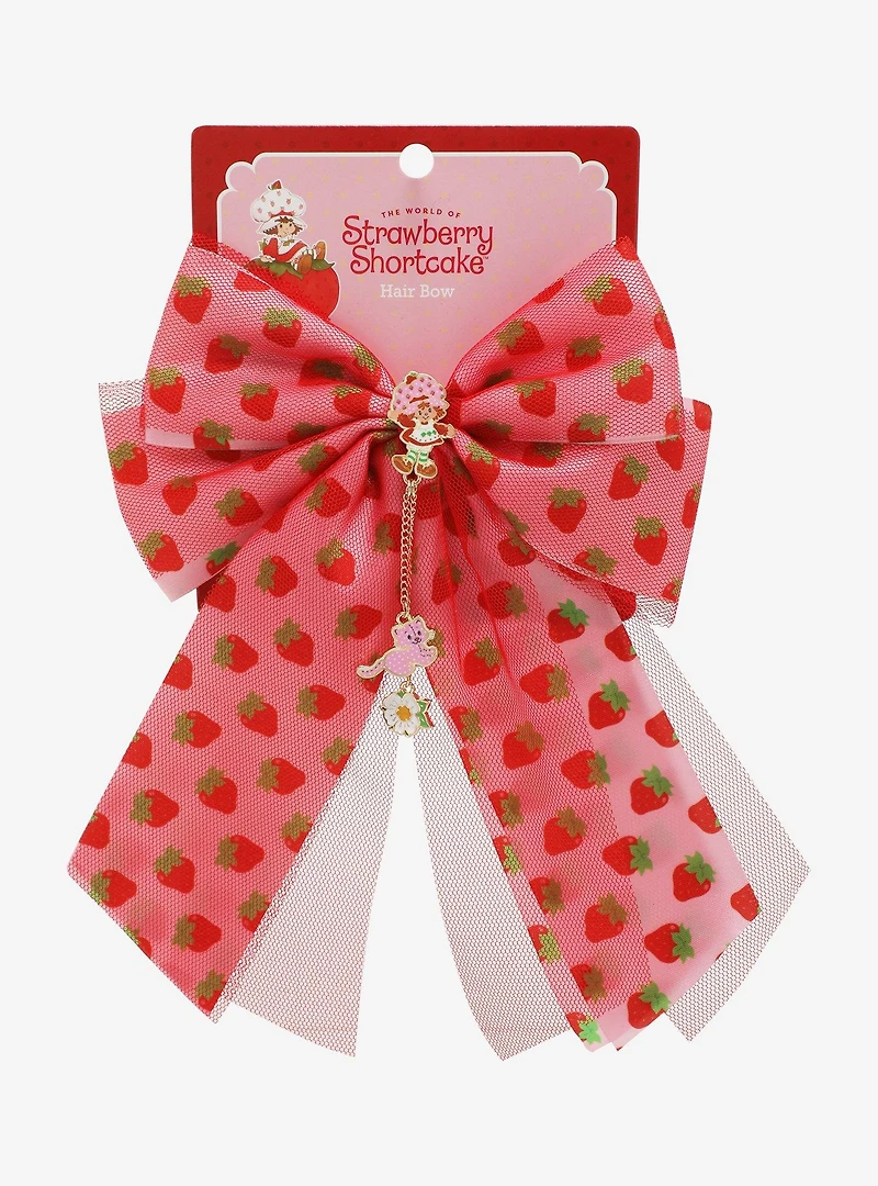 Strawberry Shortcake Tulle Bow Hair Clip