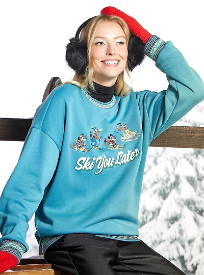 Our Universe Disney Mickey & Friends Ski You Later Crewneck - BoxLunch Exclusive
