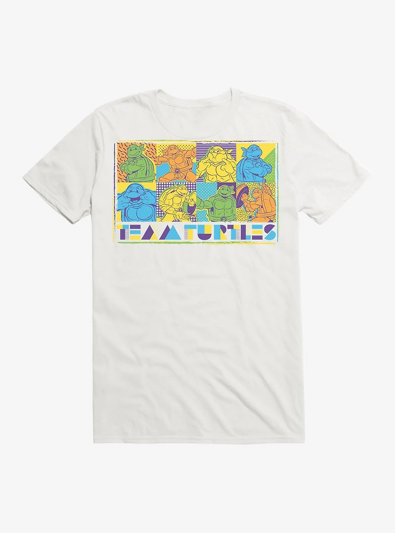 Teenage Mutant Ninja Turtles Team Group Poses Comic White T-Shirt