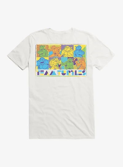 Teenage Mutant Ninja Turtles Team Group Poses Comic White T-Shirt