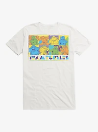 Teenage Mutant Ninja Turtles Team Group Poses Comic White T-Shirt