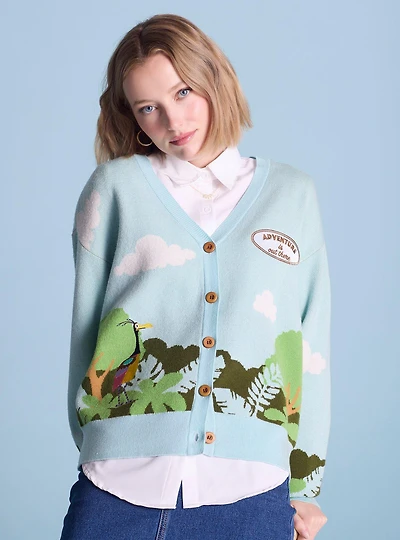 Disney Pixar Up Adventure Is Out There Scenic Women's Knit Cardigan — BoxLunch Exclusive