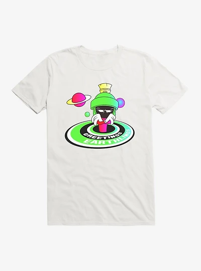 Looney Tunes Marvin The Martian Greetings Earthlings T-Shirt