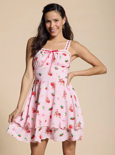 Strawberry Shortcake Coquette Allover Print Dress — BoxLunch Exclusive
