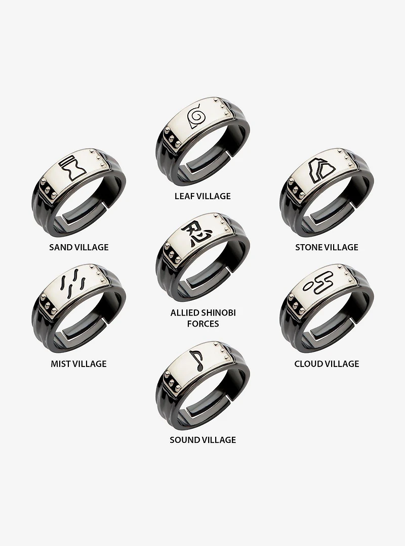 Naruto Shinobi Headband Ring Set