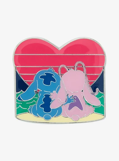 Loungefly Disney Lilo & Stitch Angel & Stitch Heart Sunset Enamel Pin — BoxLunch Exclusive