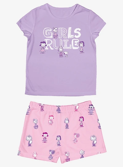 Snoopy Peanuts Gang Girls Rule Youth Pajama Set