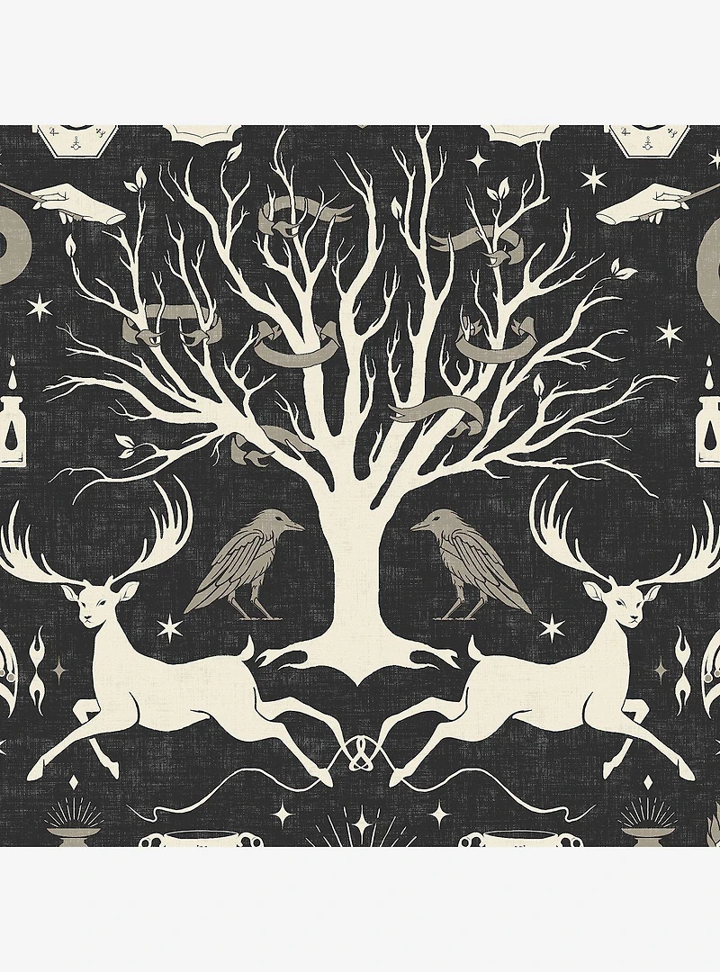 Harry Potter Horcrux Black Damask Peel & Stick Wallpaper