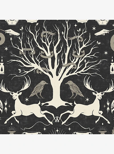 Harry Potter Horcrux Black Damask Peel & Stick Wallpaper