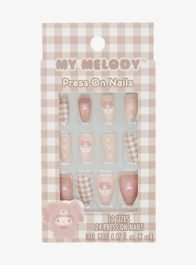 Sanrio My Melody Latte Bear Pearl Press-On Nails