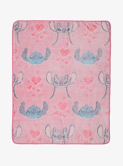 Disney Lilo & Stitch Angel & Stitch Heart Fleece Throw