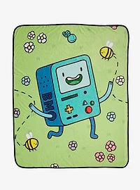 Adventure Time BMO Floral Fleece Throw — BoxLunch Exclusive