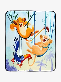Disney The Lion King Simba, Nala, & Zazu Vines Fleece Throw - BoxLunch Exclusive