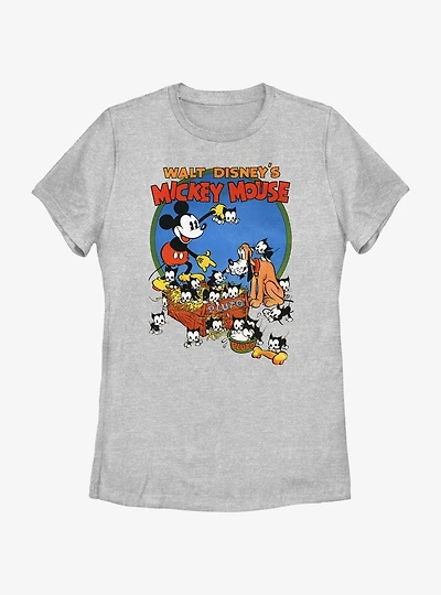 Disney Mickey Mouse Pluto & Cats Womens T-Shirt