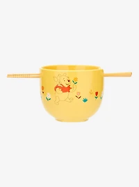 Disney Winnie the Pooh Floral Piglet & Pooh Bear Ramen Bowl with Chopsticks