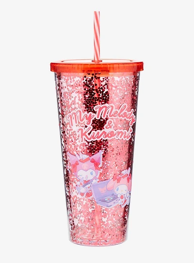 Sanrio My Melody & Kuromi Diner Glitter Carnival Cup with Straw - BoxLunch Exclusive