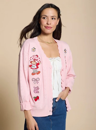 Strawberry Shortcake Pointelle Women's Cardigan — BoxLunch Exclusive