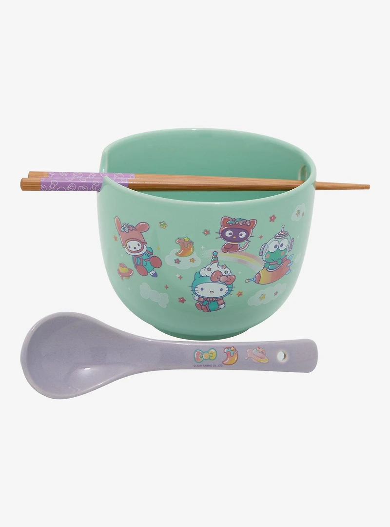 Sanrio Hello Kitty and Friends Rainbow Ramen Bowl with Chopsticks & Spoon