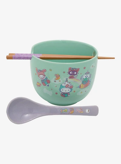 Sanrio Hello Kitty and Friends Rainbow Ramen Bowl with Chopsticks & Spoon